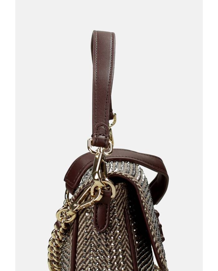 Ermanno Scervino 12402001 Borsa a mano e tracolla in tessuto spigato Taupe