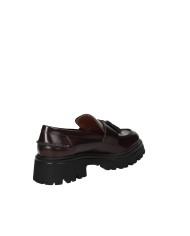 VSL 7630 Mocassino carrarmato in pelle con nappine Bordeaux