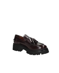 VSL 7630 Mocassino carrarmato in pelle con nappine Bordeaux