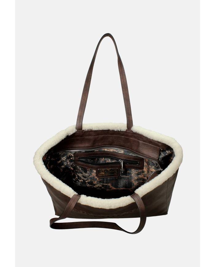 Ermanno Scervino 12401988 Borsa Large con ecopelliccia e in ecopelle Testa Moro