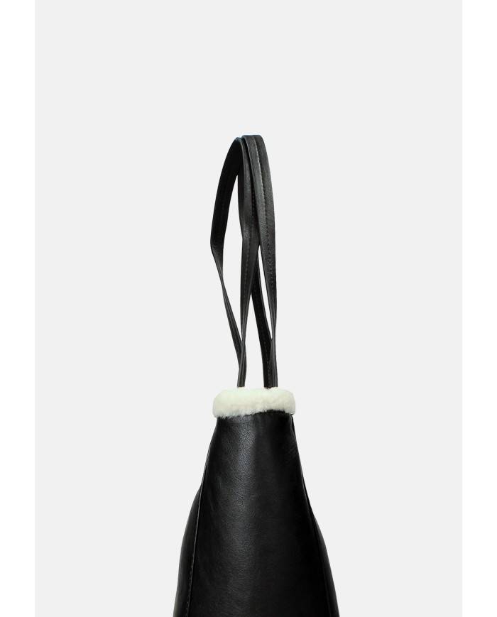 Ermanno Scervino 12401988 Borsa Large con ecopelliccia e in ecopelle Nero