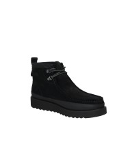 Clarks WallabeeFTR2Hi.26183461 Polacchino allacciato da uomo in pelle scamosciata Nero