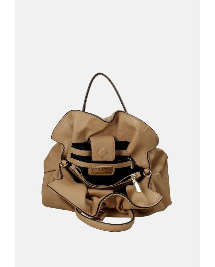 Ermanno Scervino 12402056 Borsa media due manici e tracolla in ecopelle Sabbia