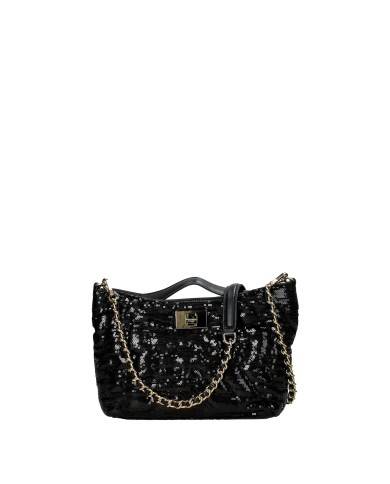 Ermanno Scervino 12401970 Borsa a amano e a spalla in ecopelle tessuto e strass Nero Ermanno Scervino 12401970 Borsa a amano e a spalla in ecopelle tessuto e strass Nero