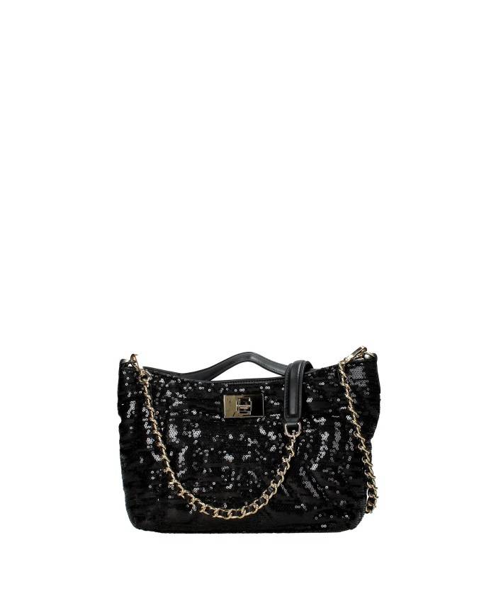 Ermanno Scervino 12401970 Borsa a amano e a spalla in ecopelle tessuto e strass Nero Ermanno Scervino 12401970 Borsa a amano e a spalla in ecopelle tessuto e strass Nero