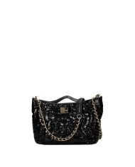 Ermanno Scervino 12401970 Borsa a amano e a spalla in ecopelle tessuto e strass Nero Ermanno Scervino 12401970 Borsa a amano e a spalla in ecopelle tessuto e strass Nero