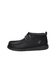 Hey Dude Shoes Wally Mid Grip Classic.060 Polacchino uomo in eco nabuk Nero Hey Dude Shoes Wally Mid Grip Classic.060 Polacchino uomo in eco nabuk Nero