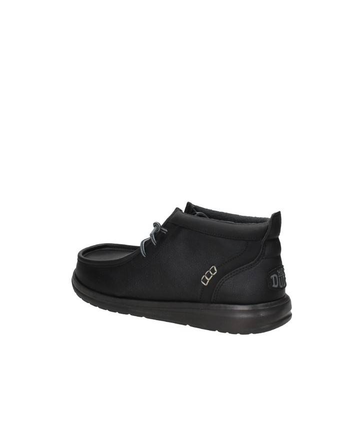 Hey Dude Shoes Wally Mid Grip Classic.060 Polacchino uomo in eco nabuk Nero Hey Dude Shoes Wally Mid Grip Classic.060 Polacchino uomo in eco nabuk Nero