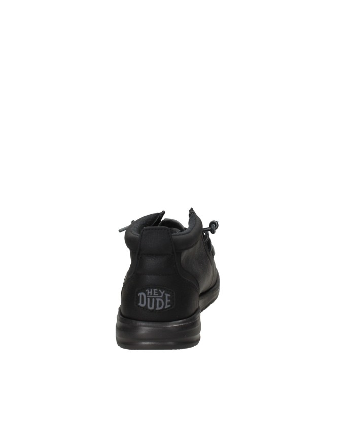 Hey Dude Shoes Wally Mid Grip Classic.060 Polacchino uomo in eco nabuk Nero Hey Dude Shoes Wally Mid Grip Classic.060 Polacchino uomo in eco nabuk Nero