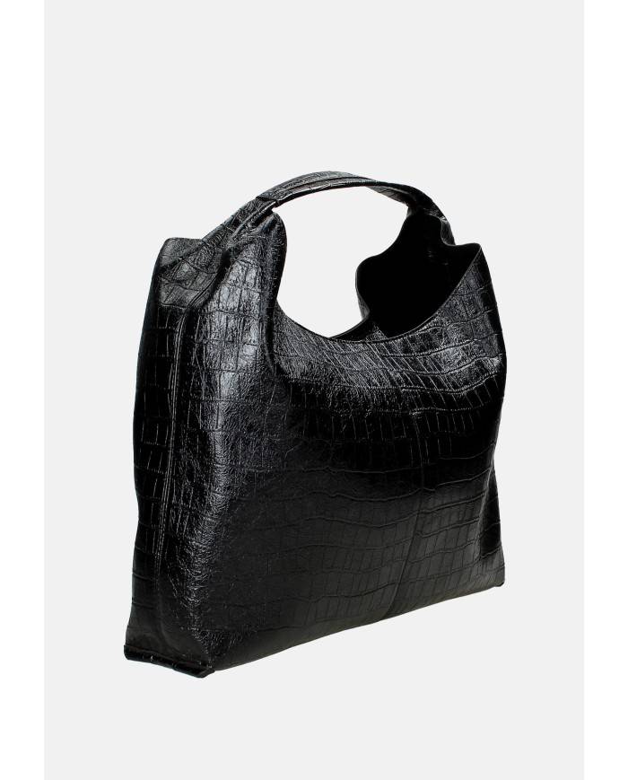 Ermanno Scervino 12402005 Borsa maxi in ecopelle stampa cocco Nero