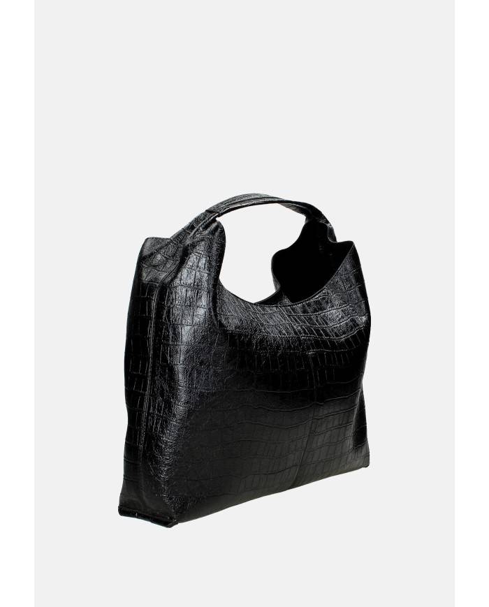 Ermanno Scervino 12402006 Borsa small in ecopelle stampa cocco Nero