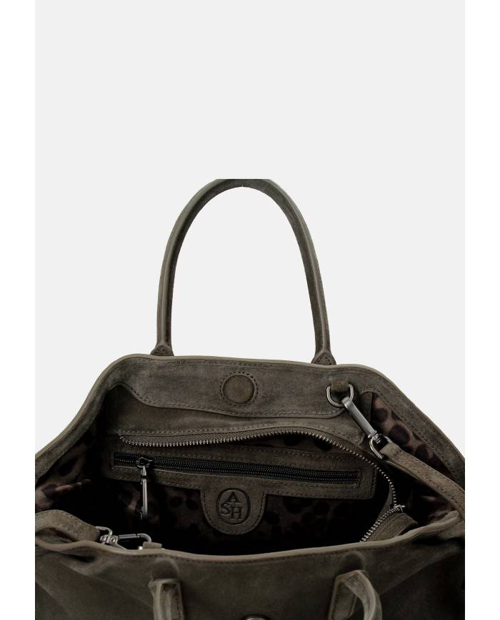 Ash Justine 05 Borsa a mano e a tracolla in camoscio Grigio
