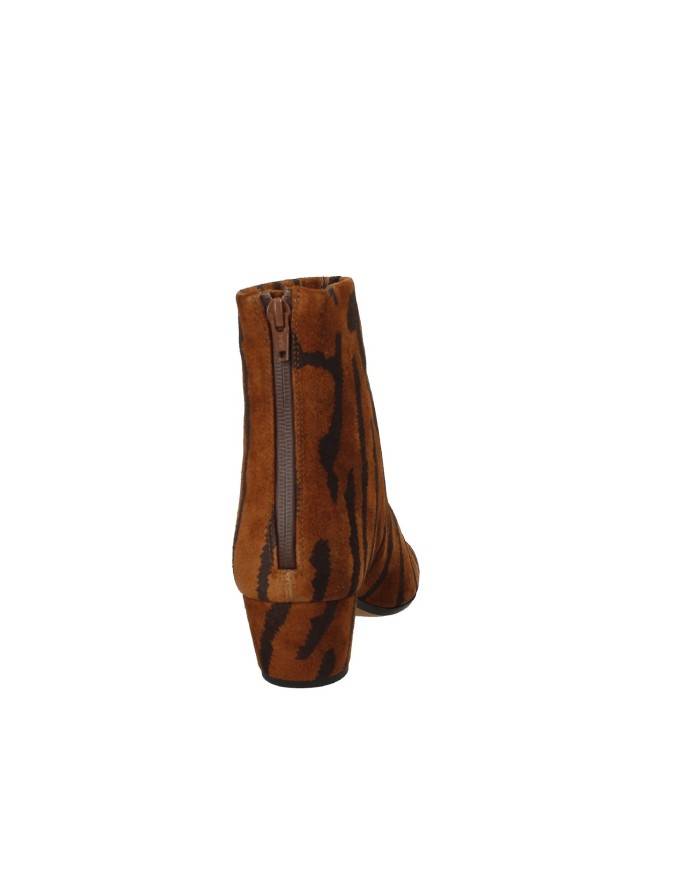 JVAM Beatrice40005 Tronchetto donna con zip in camoscio animalier Cognac