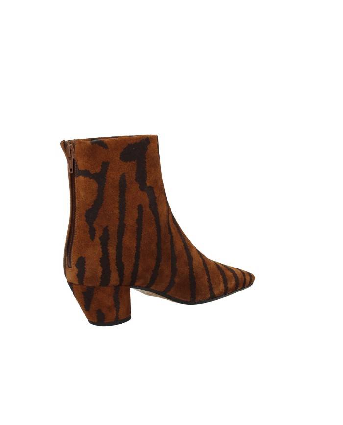 JVAM Beatrice40005 Tronchetto donna con zip in camoscio animalier Cognac