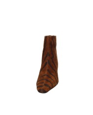 JVAM Beatrice40005 Tronchetto donna con zip in camoscio animalier Cognac