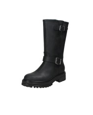 VSL 7883 Stivale con carrarmato stile biker in nabuk Nero