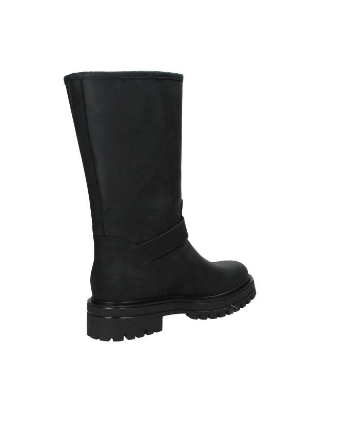 VSL 7883 Stivale con carrarmato stile biker in nabuk Nero