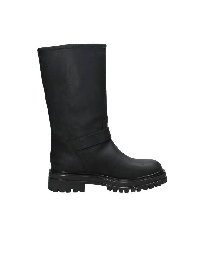 VSL 7883 Stivale con carrarmato stile biker in nabuk Nero