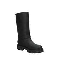 VSL 7883 Stivale con carrarmato stile biker in nabuk Nero