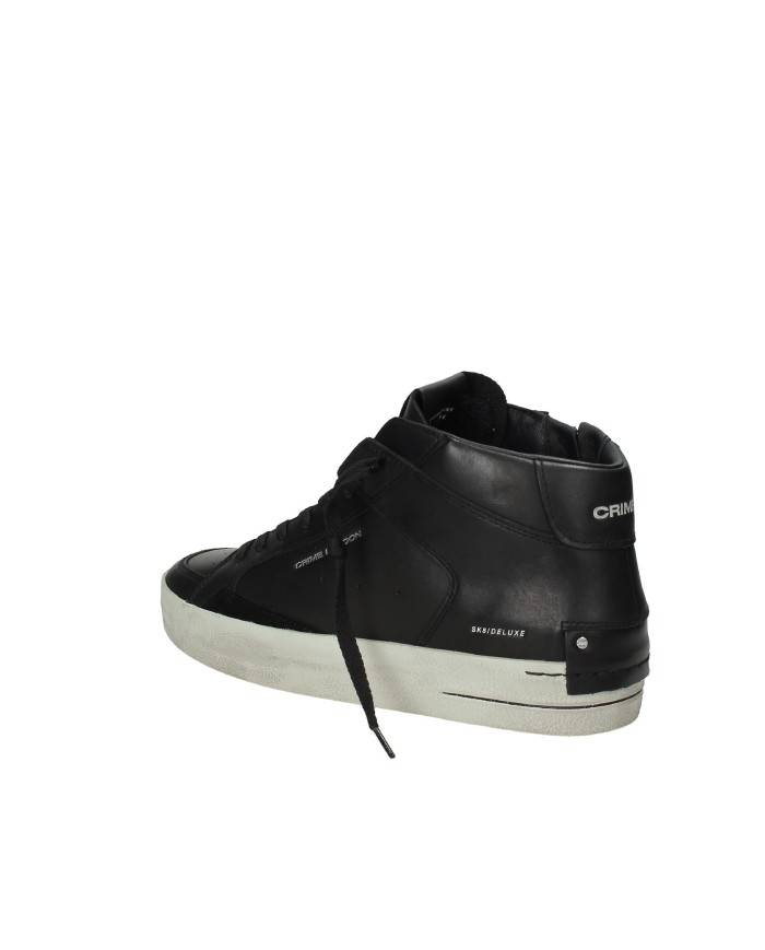 Crime London Sk8 Delux Mid.18152 Sneaker alta in pelle di vitello Nero