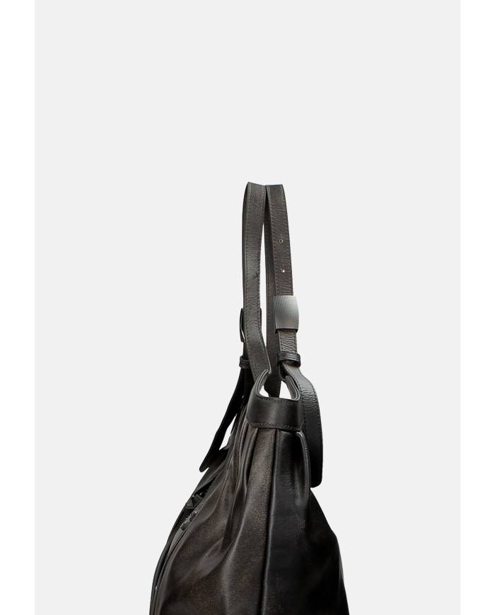 Ash Fiona Borsa donna due manici in vera pelle Grigio Scuro