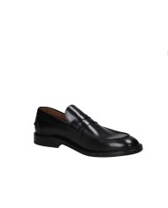 Rossi 1417 Mocassino classico liscio in pelle spazzolata Nero