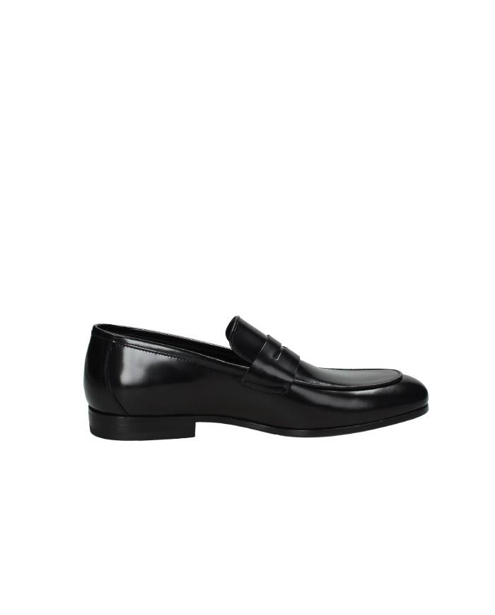 Rossi 1464.M Mocassino classico in pelle spazzolata Nero