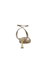 Lola Cruz 190z17bk Sandalo rete e strass in laminato specchio Oro