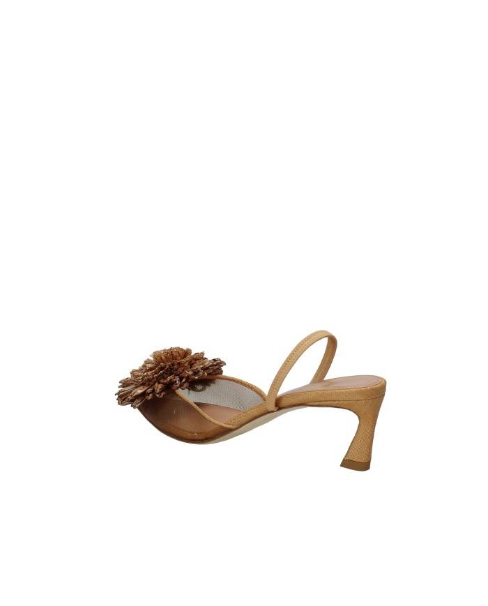Chantal 2543 Décolleté slingback in pelle e rafia Cammello