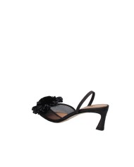 Chantal 2543 Décolleté slingback in pelle e rafia Nero