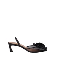 Chantal 2543 Décolleté slingback in pelle e rafia Nero