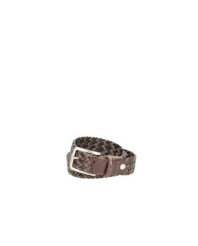 Old Galles 4005 Cintura casual da uomo tessuto e pelle intrecciati Testa Moro