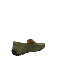 Rossano Bisconti 562-02 Mocassino uomo carshoes in camoscio Verde Militare