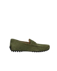 Rossano Bisconti 562-02 Mocassino uomo carshoes in camoscio Verde Militare