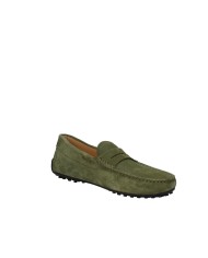 Rossano Bisconti 562-02 Mocassino uomo carshoes in camoscio Verde Militare