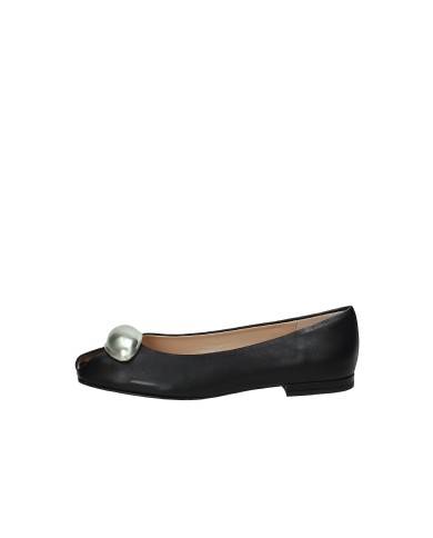 Il Borgo Firenze 7302 Ballerina spuntata in pelle con accessorio Nero