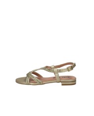 Bibi Lou 820z94hg Sandalo basso con strass in tessuto e laminato Oro