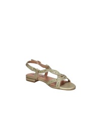Bibi Lou 820z94hg Sandalo basso con strass in tessuto e laminato Oro