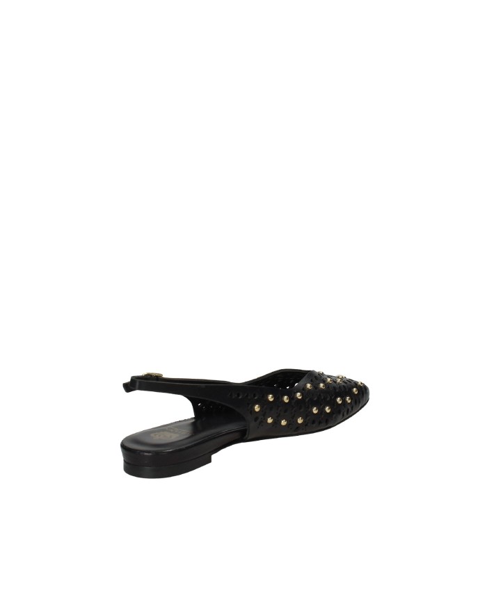 L'Arianna CH2524 Ballerina slingback in pelle traforata Nero