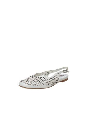 L'Arianna CH2524 Ballerina slingback in pelle traforata Bianco