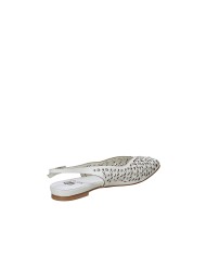 L'Arianna CH2524 Ballerina slingback in pelle traforata Bianco