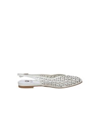 L'Arianna CH2524 Ballerina slingback in pelle traforata Bianco