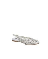 L'Arianna CH2524 Ballerina slingback in pelle traforata Bianco
