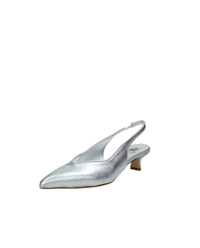 L'Arianna CH2529 Décolleté slingback in pelle laminata Argento