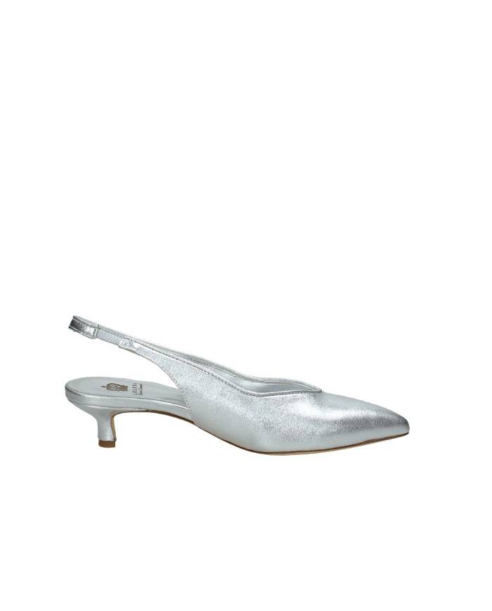 L'Arianna CH2529 Décolleté slingback in pelle laminata Argento