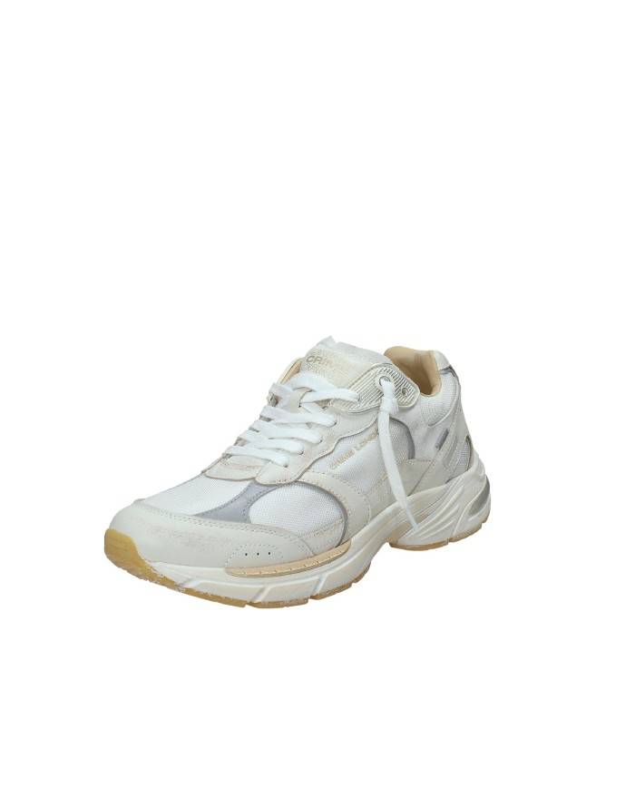 Crime London Fugitive.14300 Sneaker running in pelle e tessuto Bianco