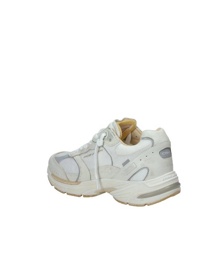 Crime London Fugitive.14300 Sneaker running in pelle e tessuto Bianco