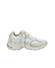 Crime London Fugitive.14300 Sneaker running in pelle e tessuto Bianco