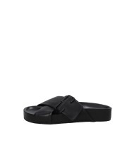 JVAM June Sandalo fussbet con zeppa piatta in nappa Nero