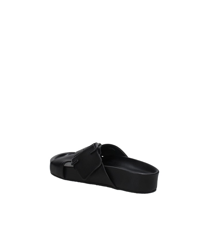 JVAM June Sandalo fussbet con zeppa piatta in nappa Nero